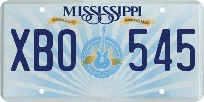 MS license plate XBO545