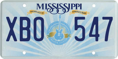 MS license plate XBO547