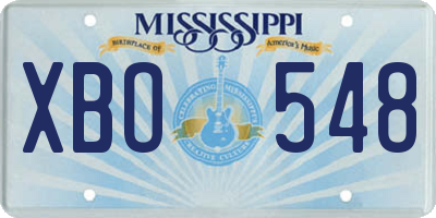 MS license plate XBO548