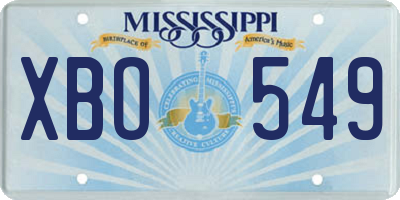 MS license plate XBO549