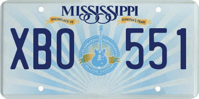 MS license plate XBO551