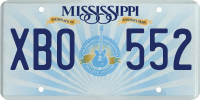 MS license plate XBO552