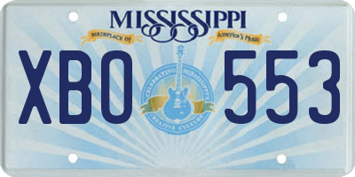 MS license plate XBO553