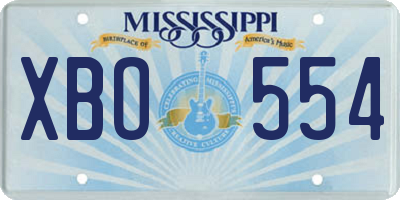 MS license plate XBO554