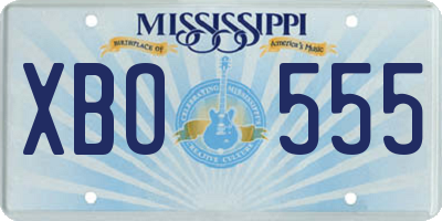 MS license plate XBO555