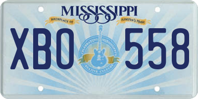 MS license plate XBO558