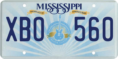 MS license plate XBO560