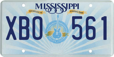 MS license plate XBO561