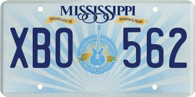 MS license plate XBO562