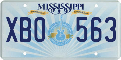 MS license plate XBO563