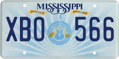 MS license plate XBO566