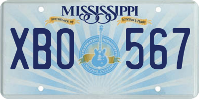 MS license plate XBO567