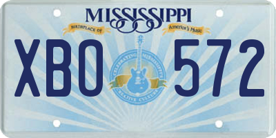 MS license plate XBO572