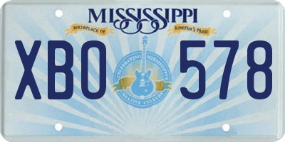 MS license plate XBO578