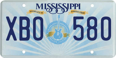 MS license plate XBO580