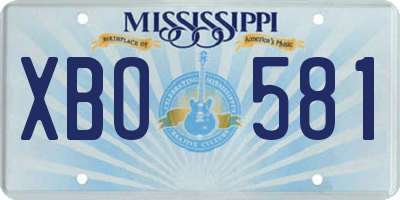 MS license plate XBO581
