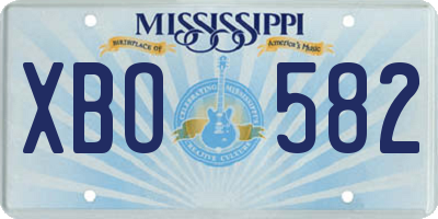 MS license plate XBO582