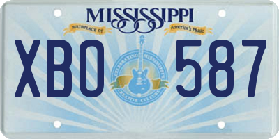 MS license plate XBO587