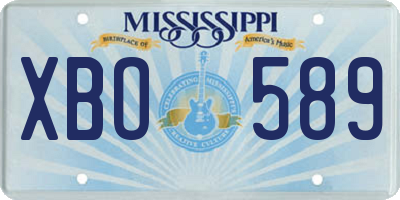 MS license plate XBO589