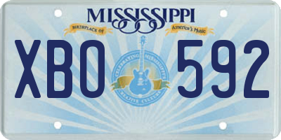 MS license plate XBO592