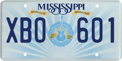 MS license plate XBO601