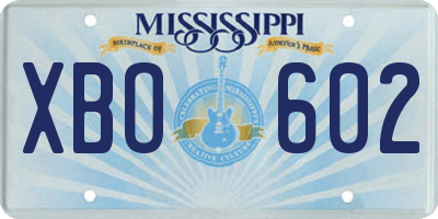 MS license plate XBO602