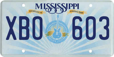 MS license plate XBO603