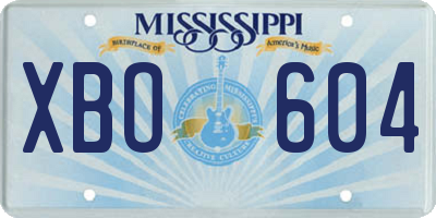 MS license plate XBO604