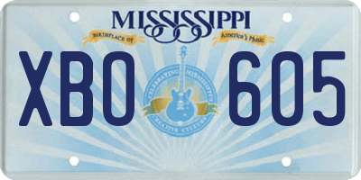 MS license plate XBO605