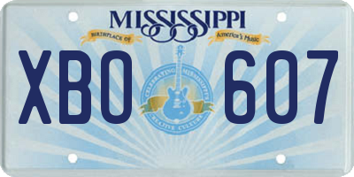 MS license plate XBO607