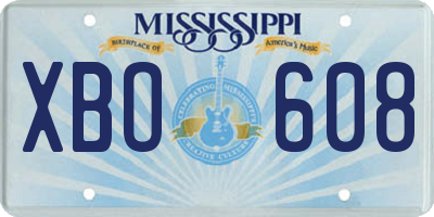 MS license plate XBO608