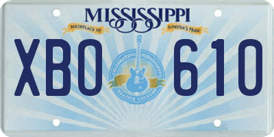 MS license plate XBO610