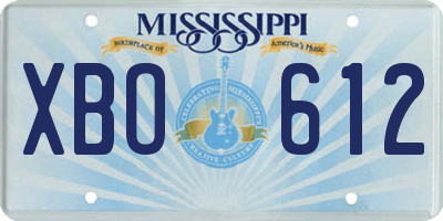 MS license plate XBO612