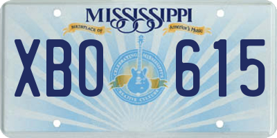 MS license plate XBO615