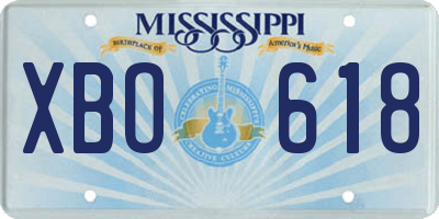 MS license plate XBO618