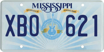 MS license plate XBO621
