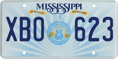MS license plate XBO623