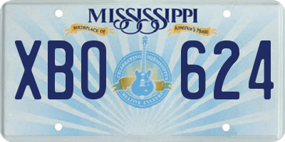MS license plate XBO624