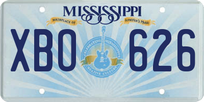 MS license plate XBO626