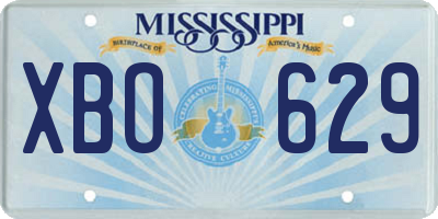 MS license plate XBO629