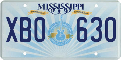 MS license plate XBO630