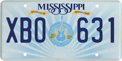 MS license plate XBO631