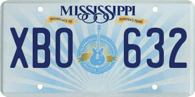 MS license plate XBO632