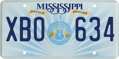 MS license plate XBO634
