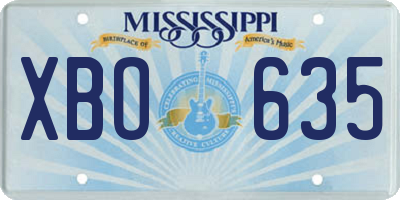 MS license plate XBO635