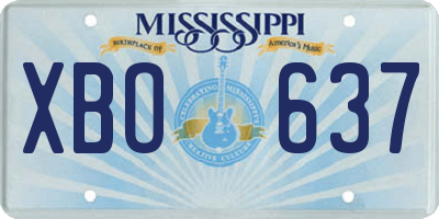 MS license plate XBO637