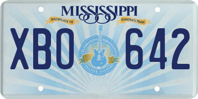 MS license plate XBO642