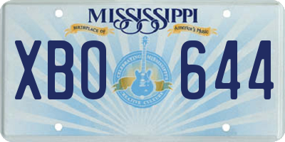 MS license plate XBO644