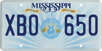 MS license plate XBO650