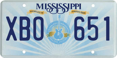 MS license plate XBO651